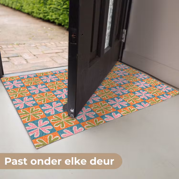 Deurmat - Bloemen - Retro - Patroon - Kleurrijk — 7