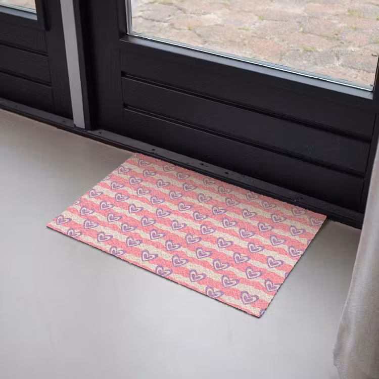 Deurmat - Golven - Patroon - Hartjes - Retro — 2