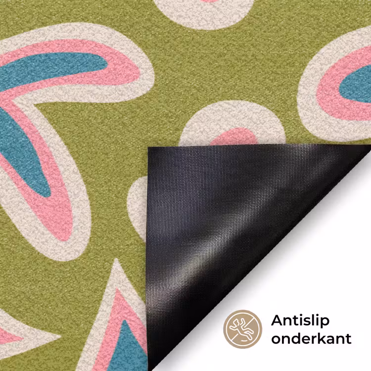 Deurmat - Groen - Retro - Hartjes - Patroon — 6