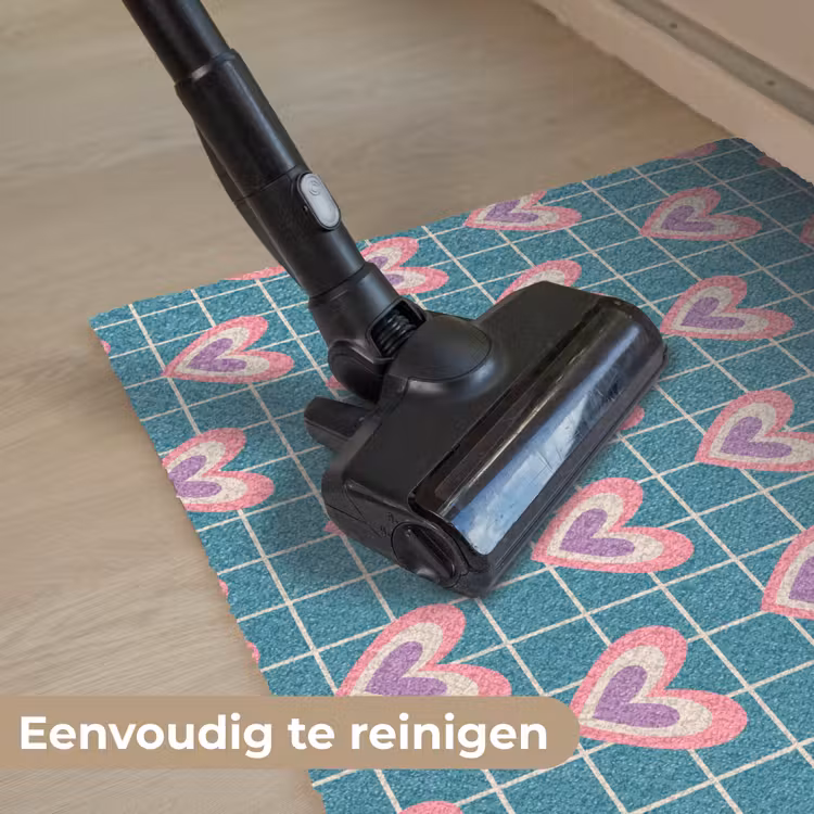 Deurmat - Hartjes - Raster - Patroon - Blauw — 9