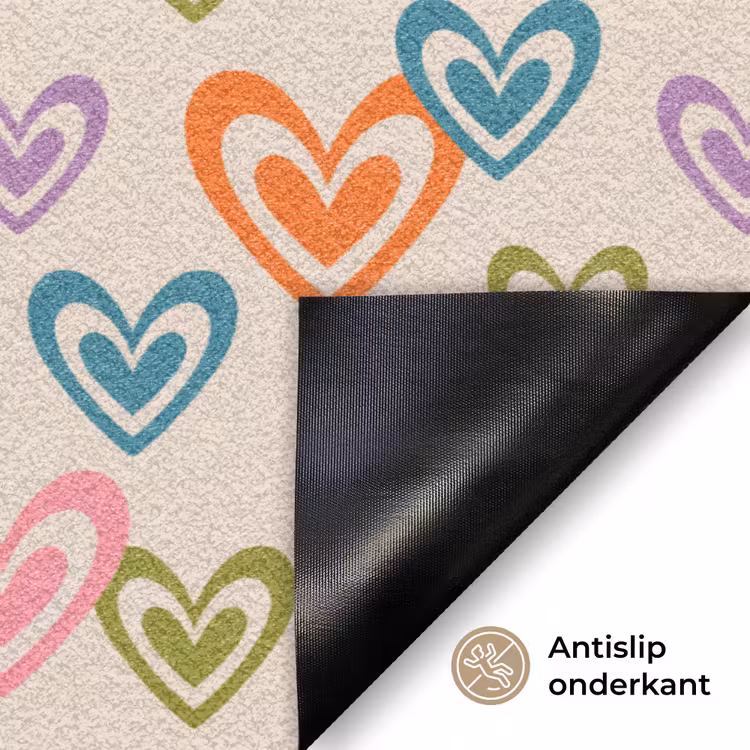 Deurmat - Kleurrijk - Hartjes - Patroon - Beige — 6