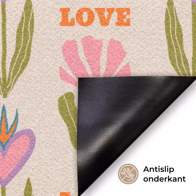 Deurmat - Love - Patroon - Bloemen - Hartjes — 6
