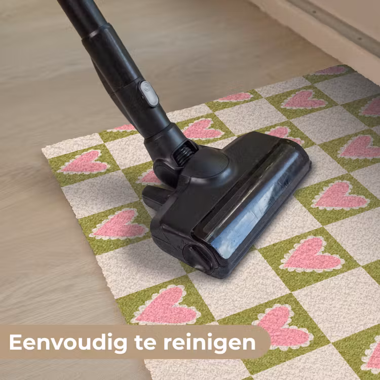 Deurmat - Olijfgroen - Hartjes - Patroon - Retro — 9