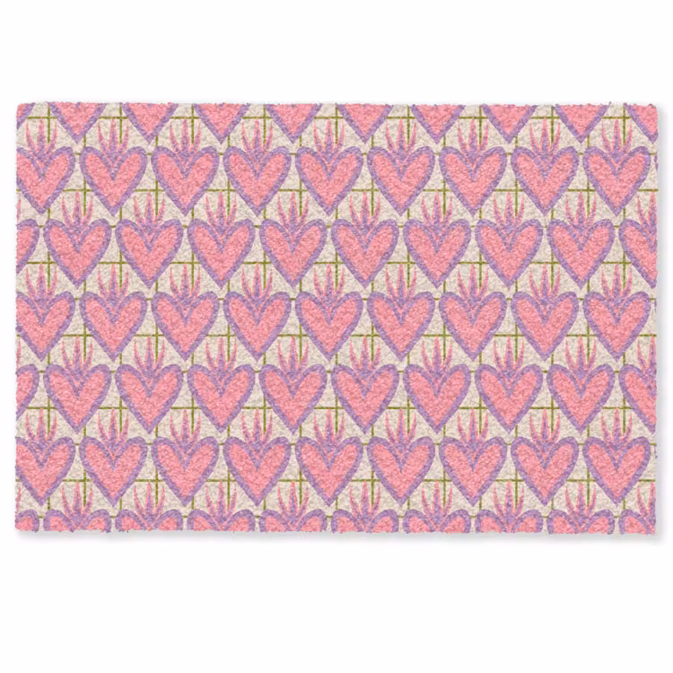 Deurmat - Patroon - Roze - Hartjes — 1