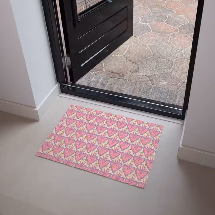 Deurmat - Patroon - Roze - Hartjes — 4