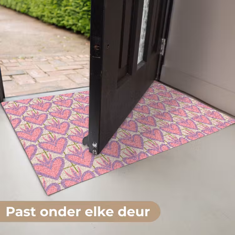 Deurmat - Patroon - Roze - Hartjes — 7