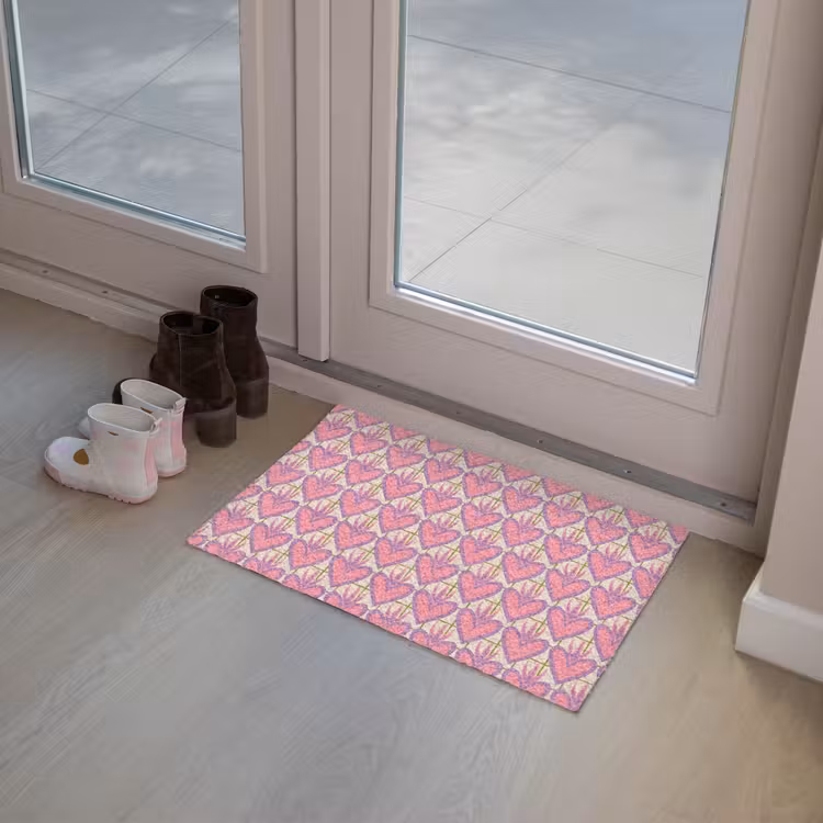 Deurmat - Patroon - Roze - Hartjes — 8