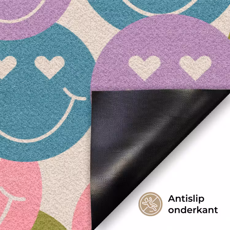 Deurmat - Patroon - Smiley - Kleurrijk - Hartjes — 6
