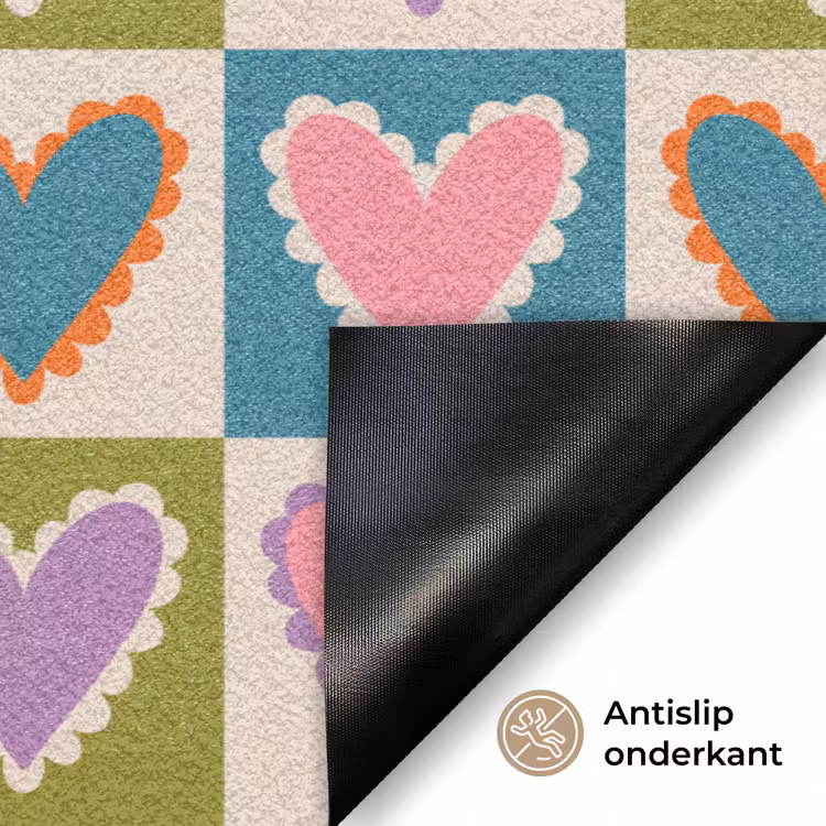 Deurmat - Retro - Kleuren - Patroon - Hartjes — 6