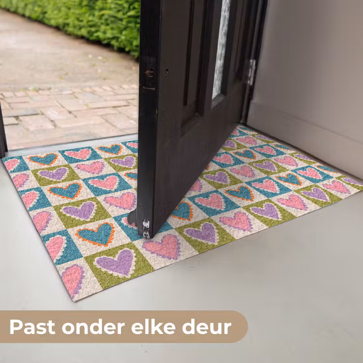 Deurmat - Retro - Kleuren - Patroon - Hartjes — 7