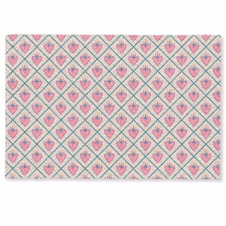 Deurmat - Retro - Ruit - Hartjes - Patroon — 1