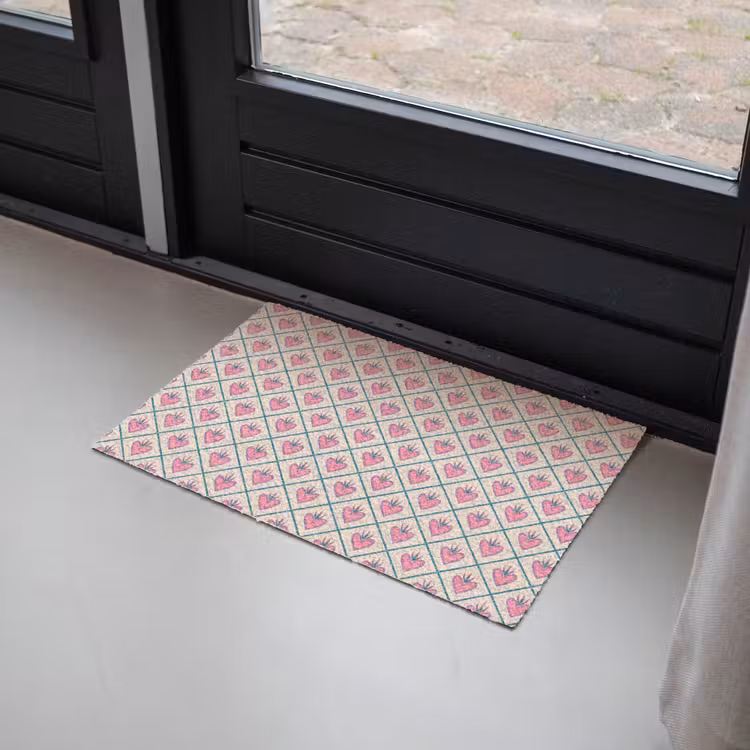 Deurmat - Retro - Ruit - Hartjes - Patroon — 2