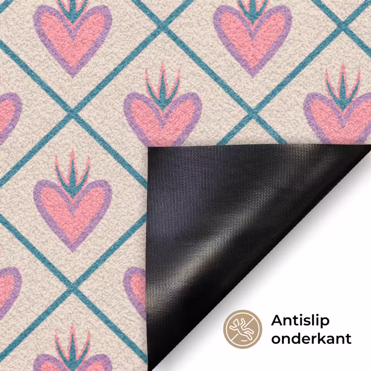 Deurmat - Retro - Ruit - Hartjes - Patroon — 6