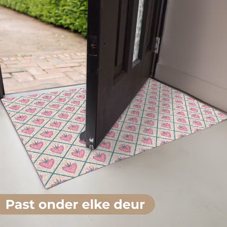 Deurmat - Retro - Ruit - Hartjes - Patroon — 7