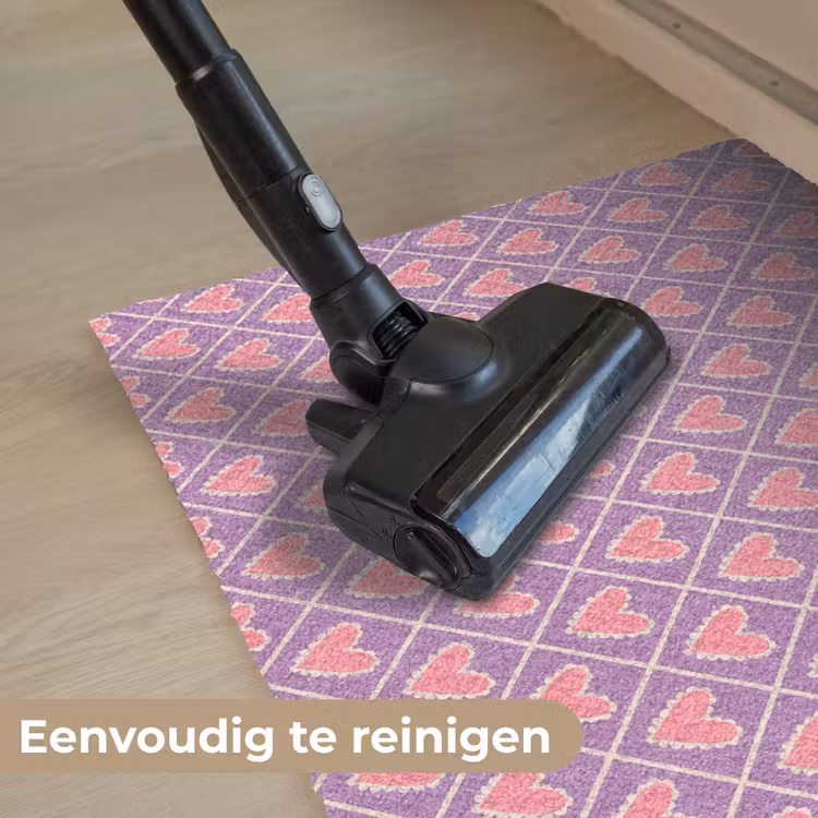 Deurmat - Ruit - Patroon - Paars - Hartjes — 9