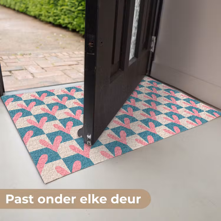 Deurmat - Vlakken - Hartjes - Patroon - Retro — 7