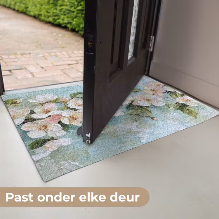 Deurmat - Bloesem - Bladeren - Lichtblauw — 7