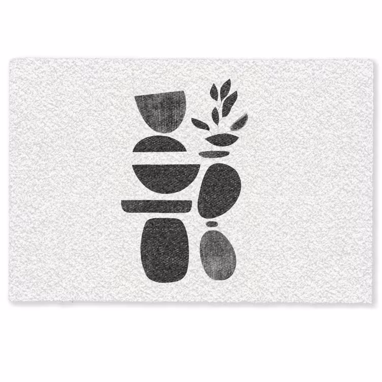 Deurmat - Japandi - Zwart - Abstract — 1