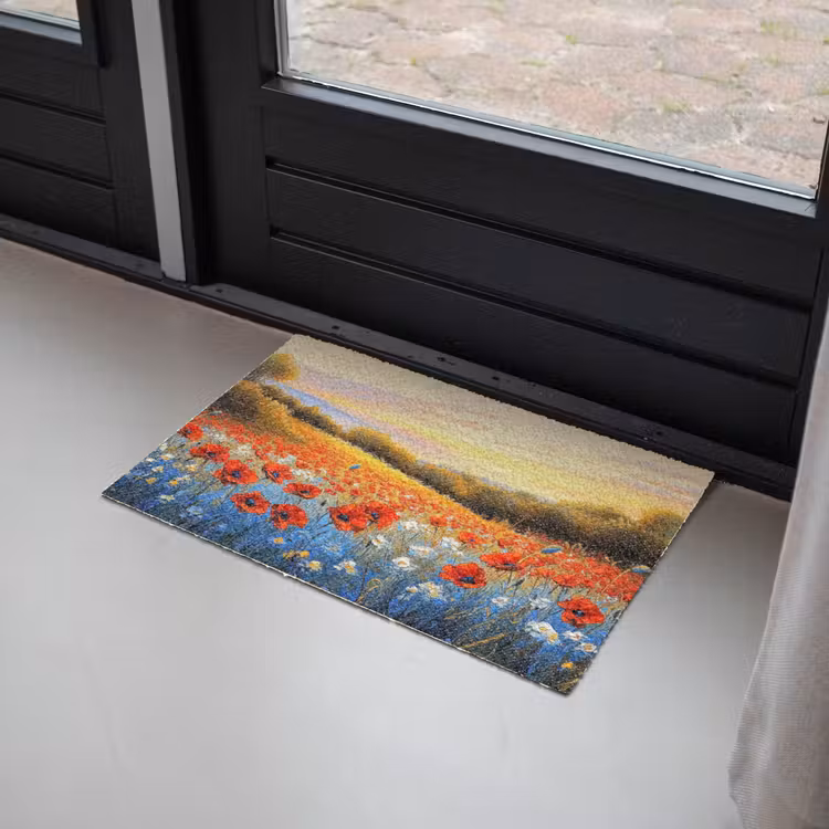 Deurmat - Klaproos - Bloemenveld - Kleurrijk — 2