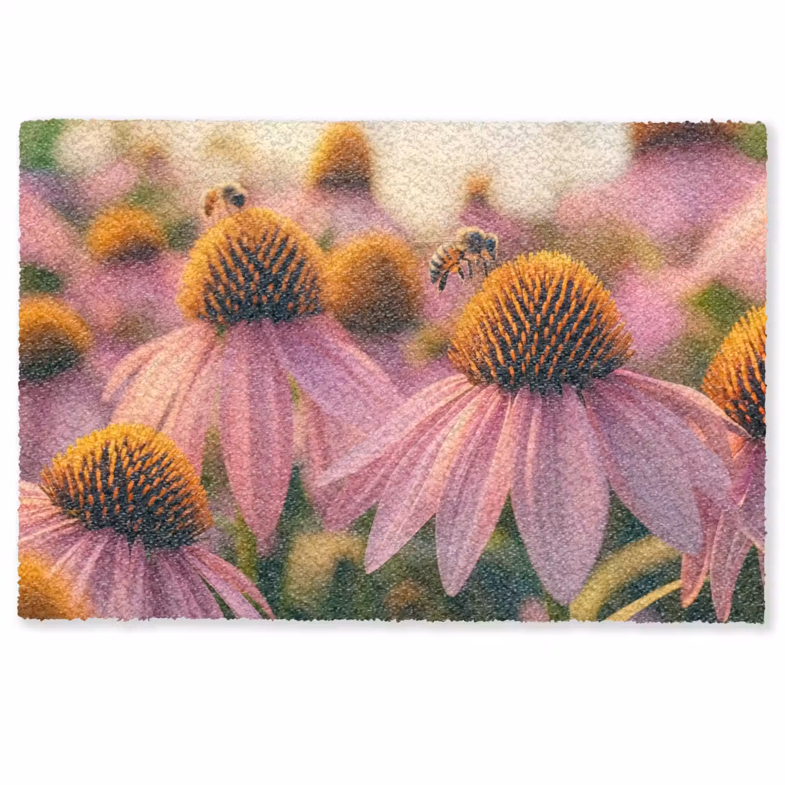 Deurmat - Bloemen - Paars - Bijen — 1