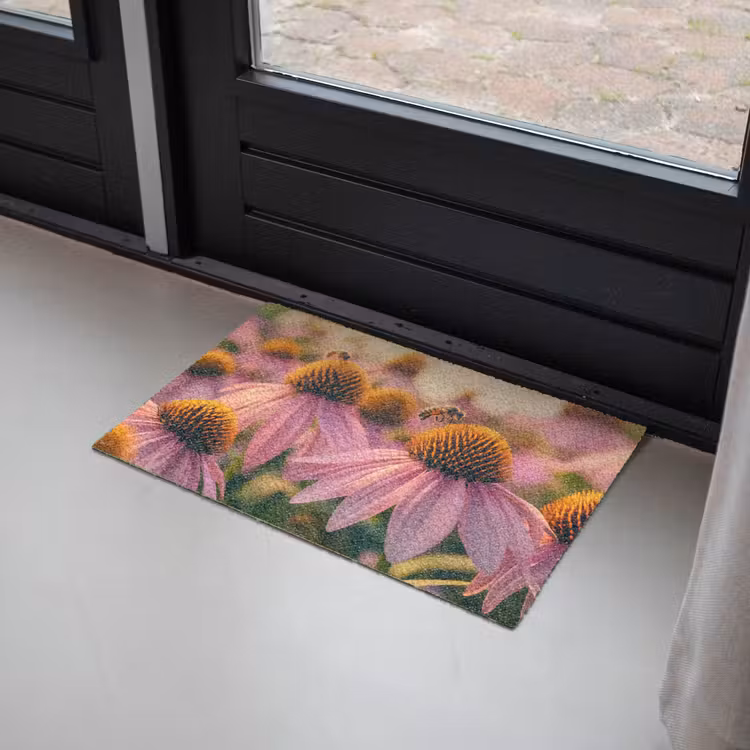 Deurmat - Bloemen - Paars - Bijen — 2