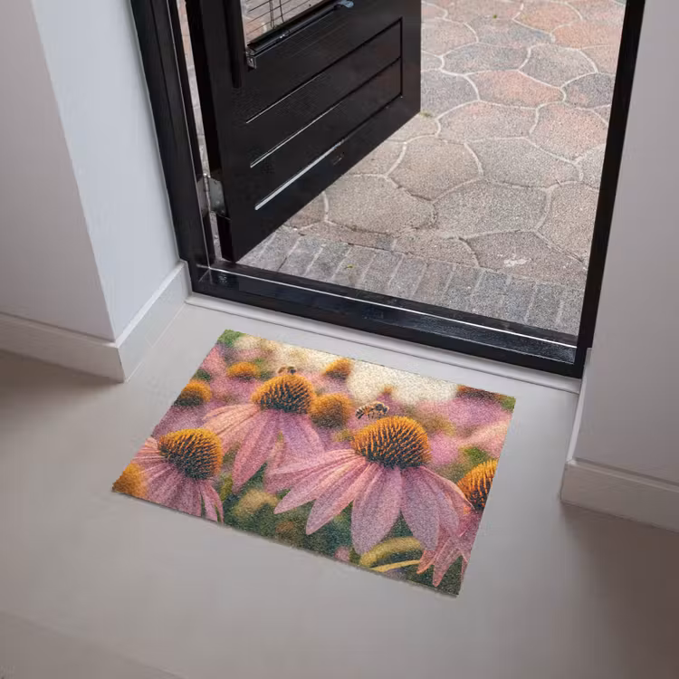 Deurmat - Bloemen - Paars - Bijen — 4