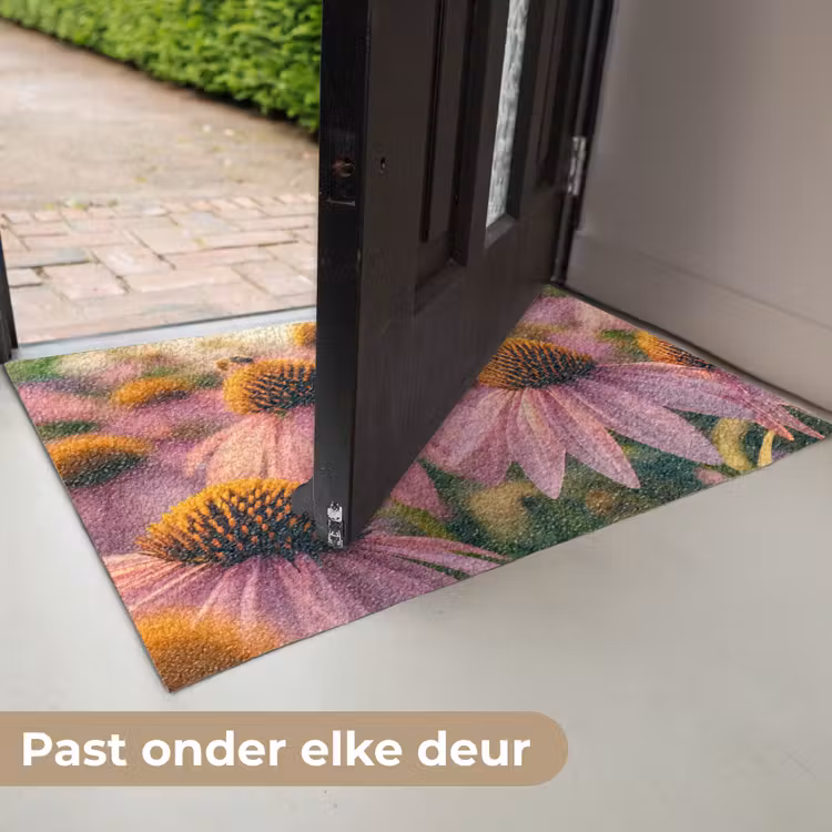 Deurmat - Bloemen - Paars - Bijen — 7