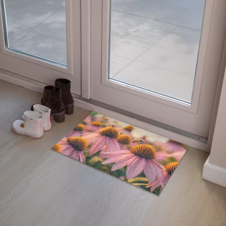 Deurmat - Bloemen - Paars - Bijen — 8
