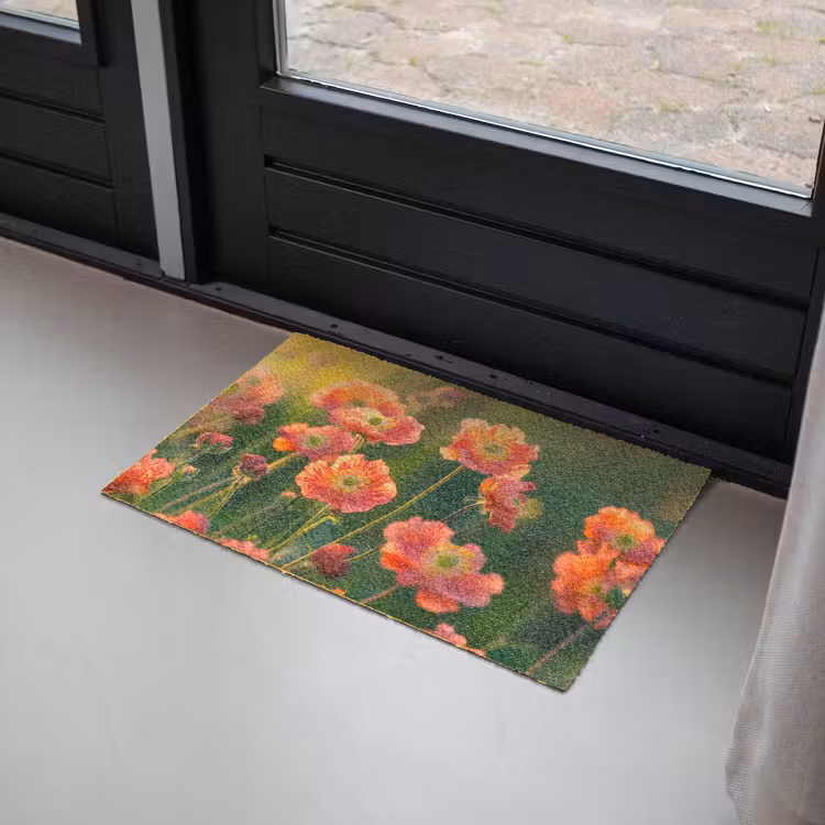 Deurmat - Bloemenveld - Zonnestralen - Oranje — 2