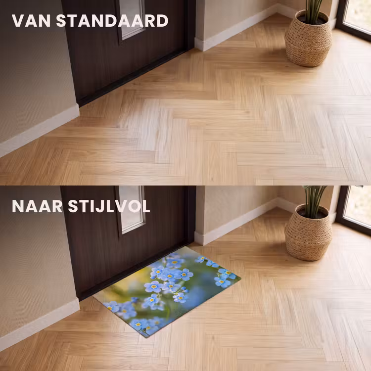 Deurmat - Bloemetjes - Blauw - Vergeet mij nietjes — 3