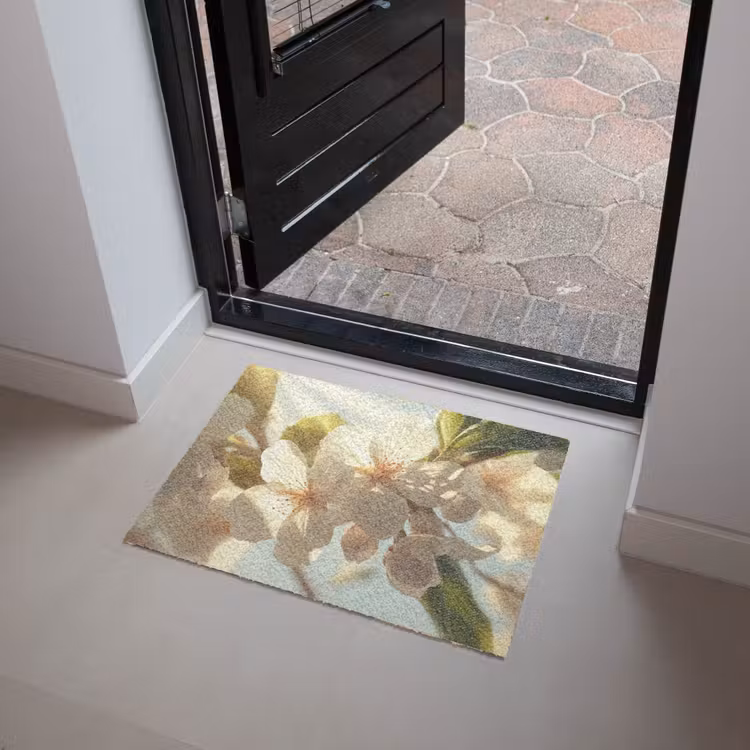 Deurmat - Bloesems - Wit - Zonnestralen - Bloemblaadjes — 4