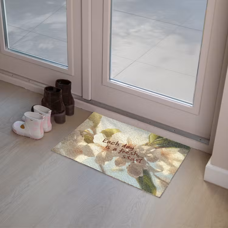 Deurmat - Bloesems - Zonlicht - Quote - Wit — 8