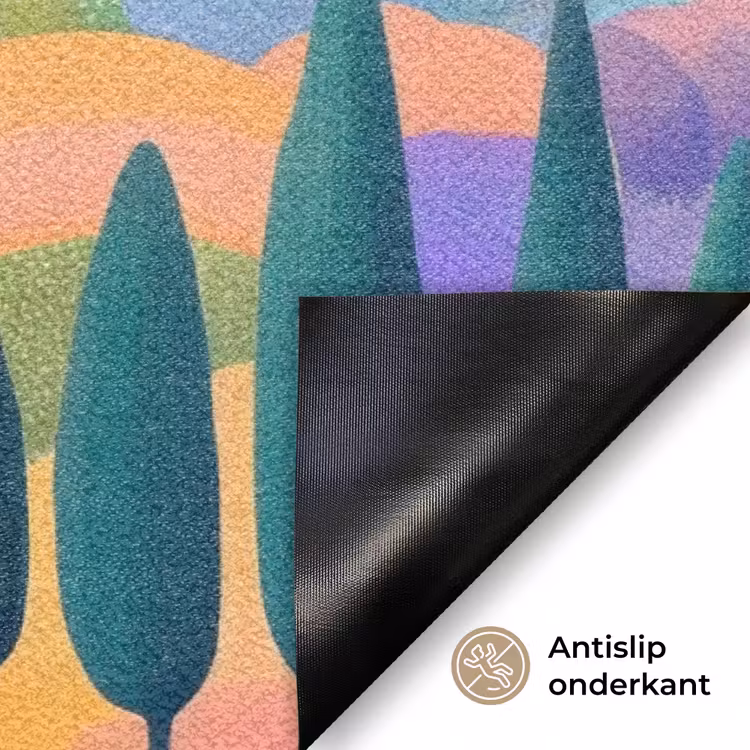 Deurmat - Landschap - Paars - Pastel - Huizen — 6