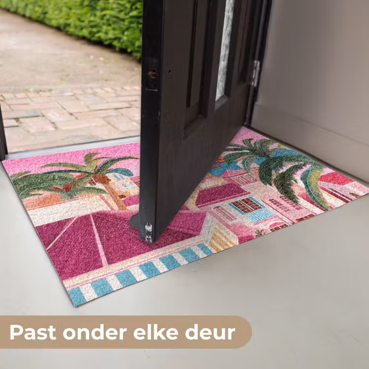 Deurmat - Stad - Roze - Palmbomen — 7