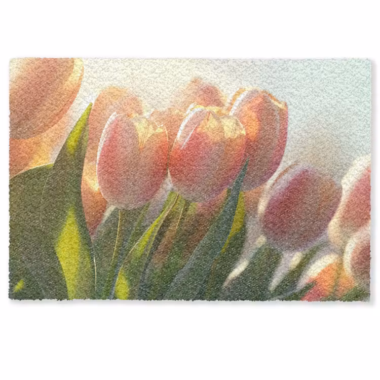 Deurmat - Tulpen - Roze - Zonnestralen — 1