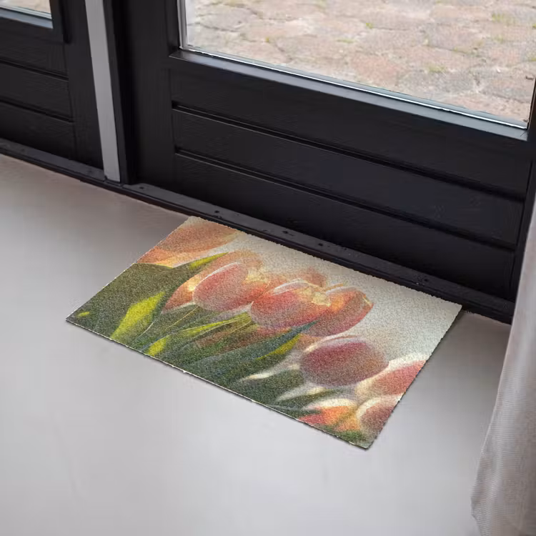 Deurmat - Tulpen - Roze - Zonnestralen — 2
