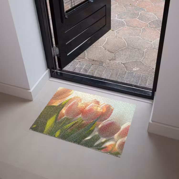 Deurmat - Tulpen - Roze - Zonnestralen — 4