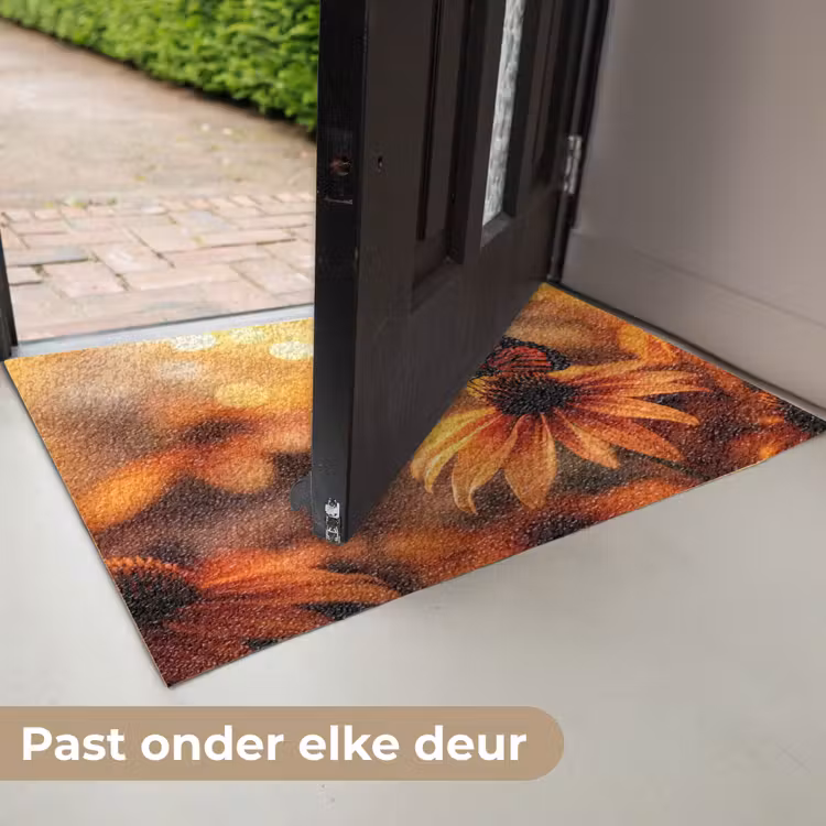 Deurmat - Vlinder - Bloemen - Oranje — 7