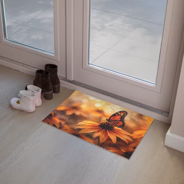 Deurmat - Vlinder - Bloemen - Oranje — 8