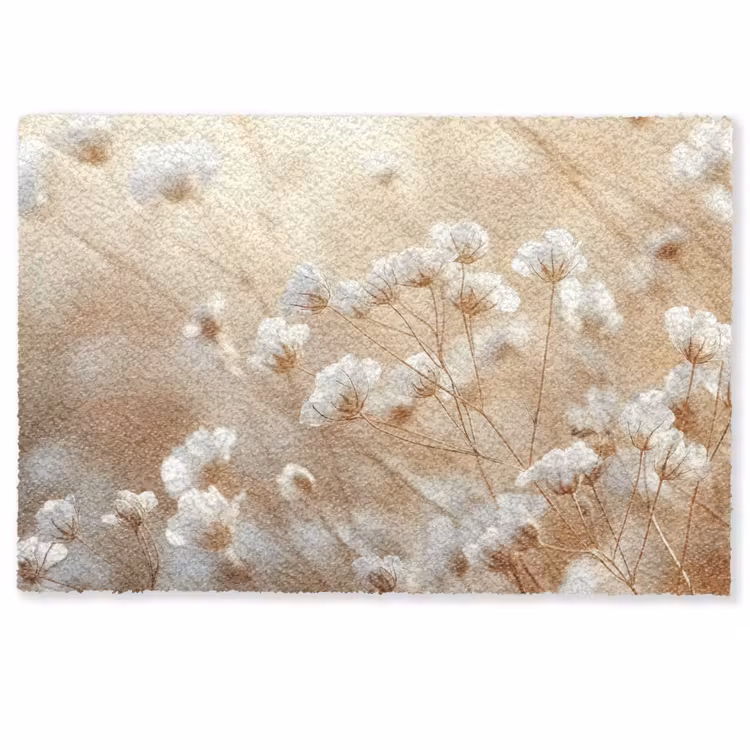Deurmat - Wilde - Bloemen - Wit — 1