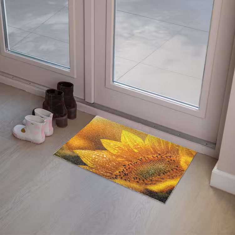 Deurmat - Zonnebloem - Dauwdruppels - Geel - Zonlicht — 8