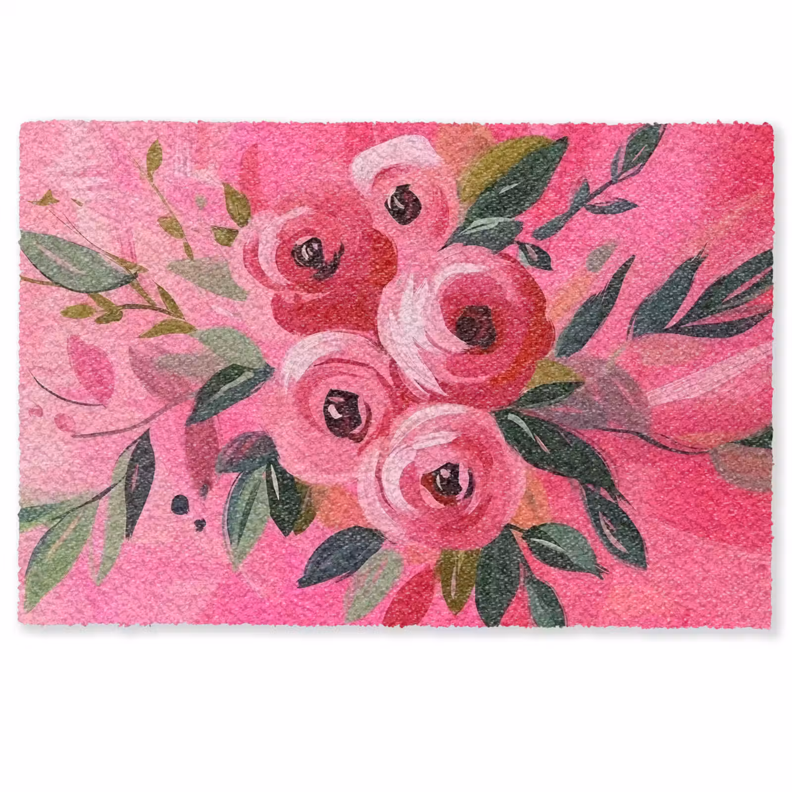 Deurmat - Bloemen - Verf - Roze — 1