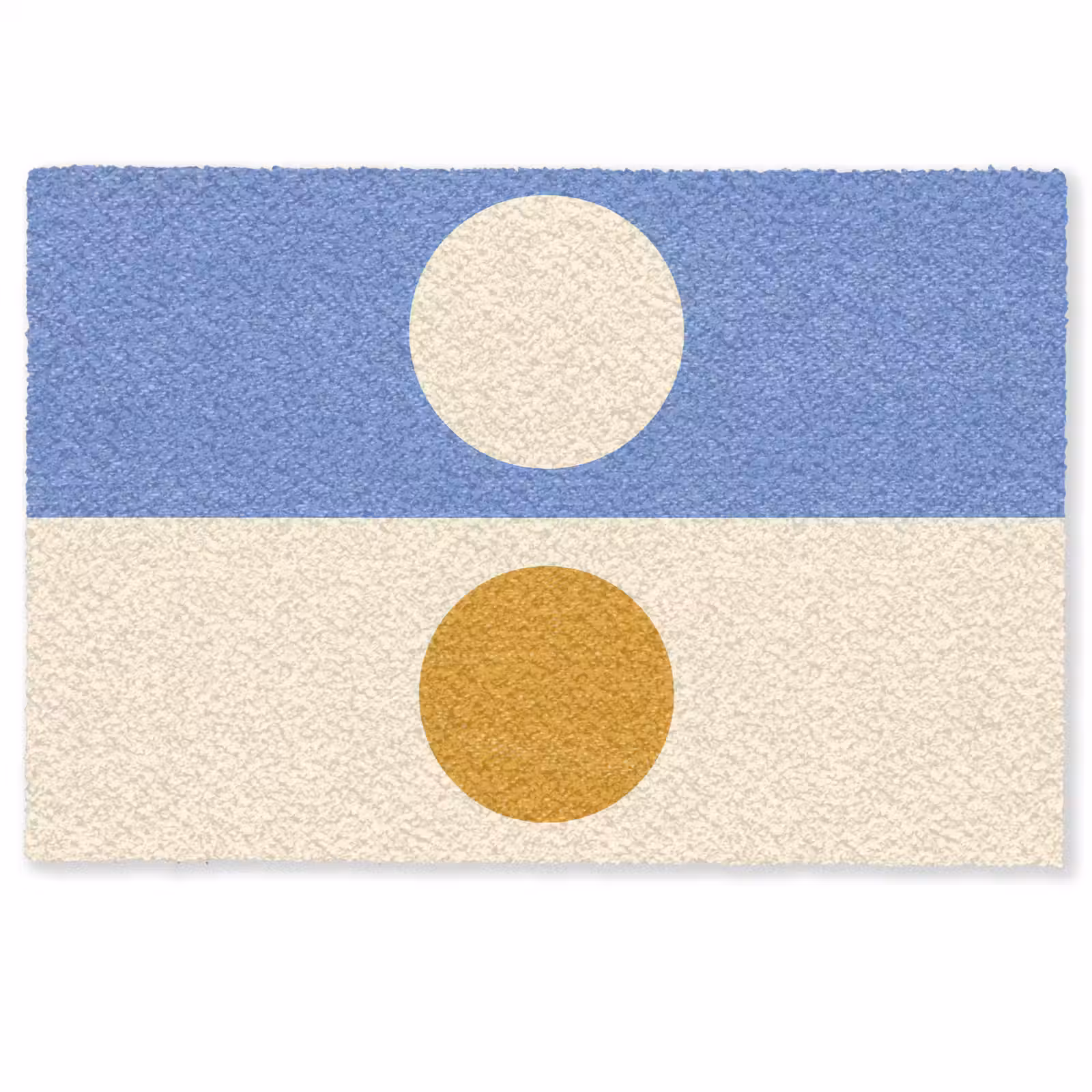 Deurmat - Cirkels - Symmetrisch - Wit - Blauw- Geel — 1