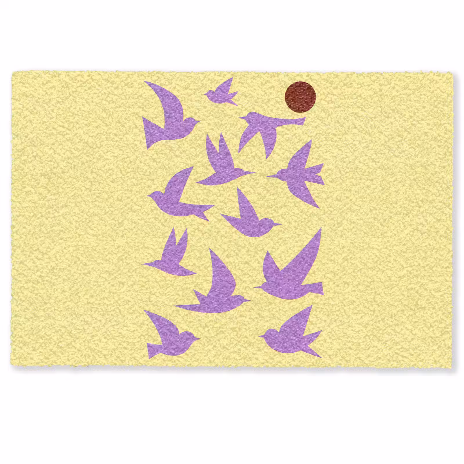 Deurmat - Vogels - Cirkel - Geel - Beweging — 1