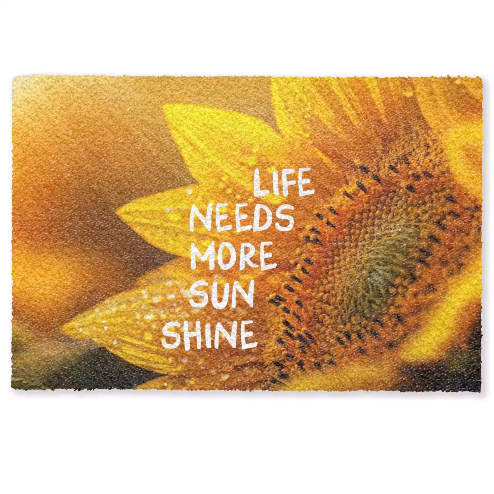 Deurmat - Zonnebloem - Close up - Geel - Quote — 1