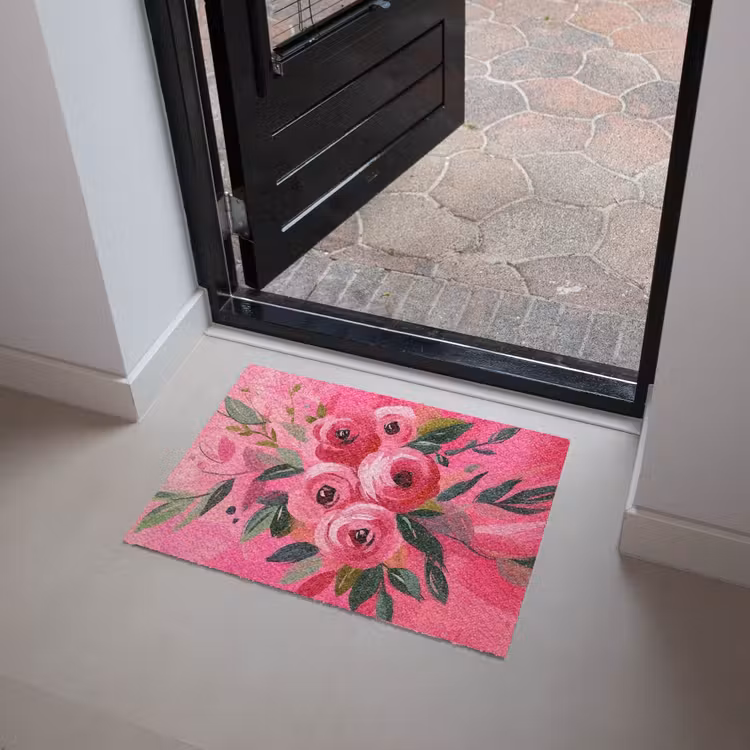 Deurmat - Bloemen - Verf - Roze — 4