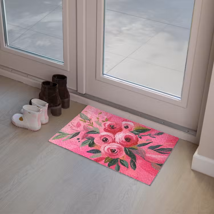 Deurmat - Bloemen - Verf - Roze — 8