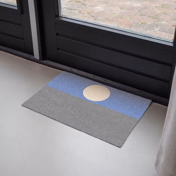 Deurmat - Cirkels - Symmetrisch - Wit - Blauw- Geel — 2
