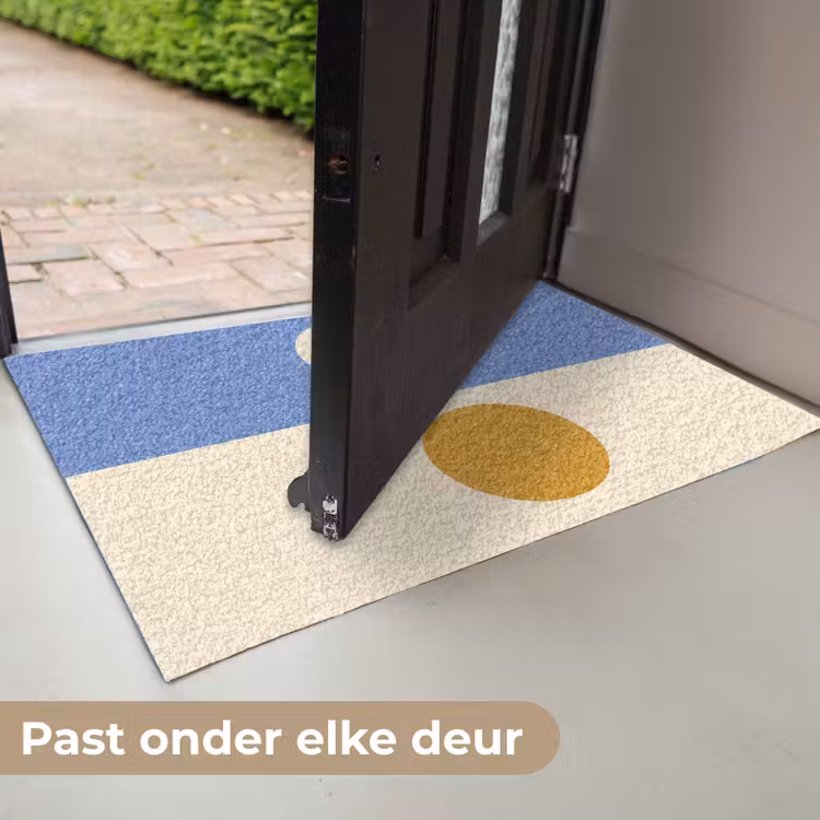 Deurmat - Cirkels - Symmetrisch - Wit - Blauw- Geel — 7