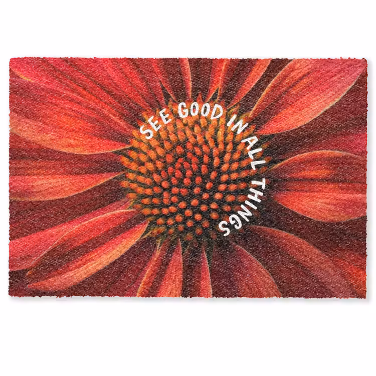 Deurmat - Close up - Bloem - Quote - Rood — 1